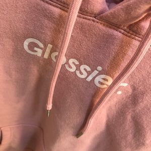 Glossier pink hoodie